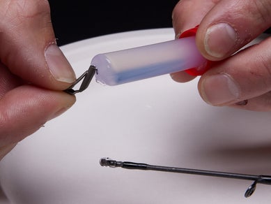 inserting glue inside rod tip