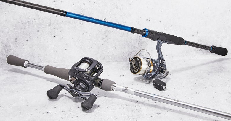 Spinning setup next to a casting setup